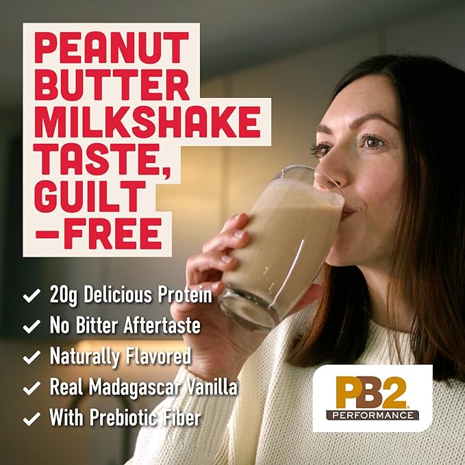PB2 Performance Peanut Plant Based Vegan Protein Powder | 20g Complete Protein, No Added Sugar