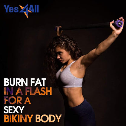 Yes4All Total Body Workout Weighted Bar, Resistance Band Bar, Racks for Strength Training, Exercise