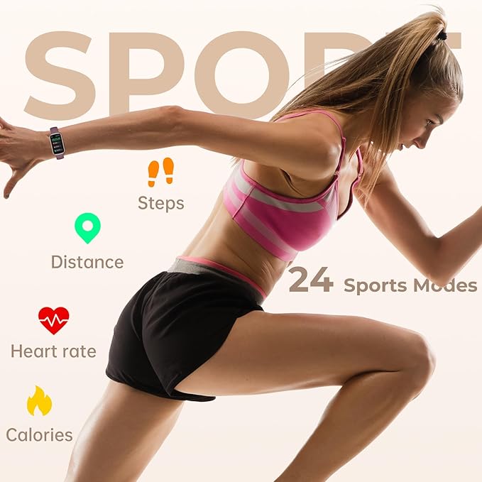 Health Fitness Tracker Smart Watch with 24/7 Heart Rate, Blood Oxygen, Sleep Tracker, Pedometer, 3