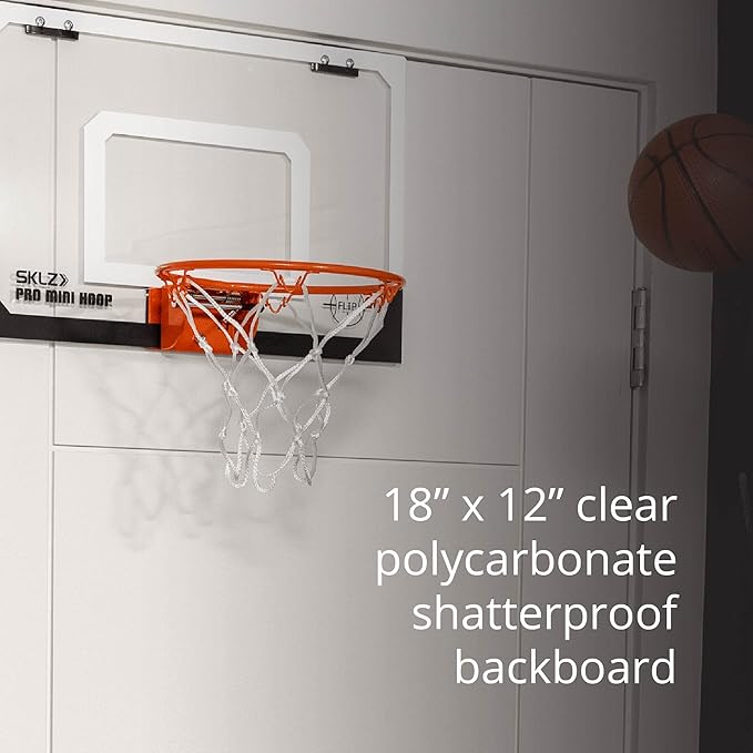 SKLZ Pro Mini Indoor Basketball Hoop - Over The Door ??Portable - Great For Home, Dorms, Offices