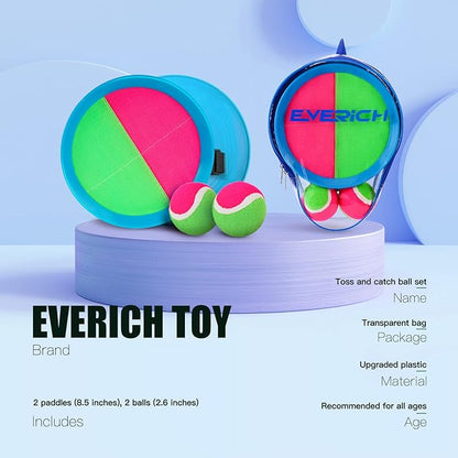 EVERICH Upgraded Toss and Catch Ball Game Set - Indoor and Outdoor Games for Kids 3-12, Beach Sand