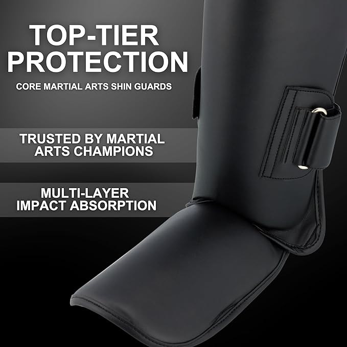 Tigear Core Shin Guards – MMA Martial Arts Shin Guards for Muay Thai & Kickboxing Sparring and
