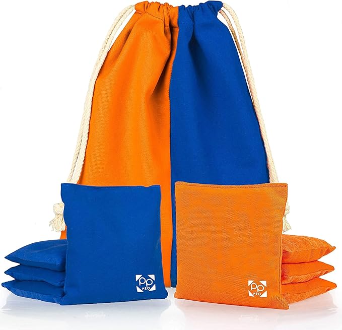 Professional Cornhole Bags - Set of 8 Regulation All Weather Double Sided - Sticky Side/Slick Side
