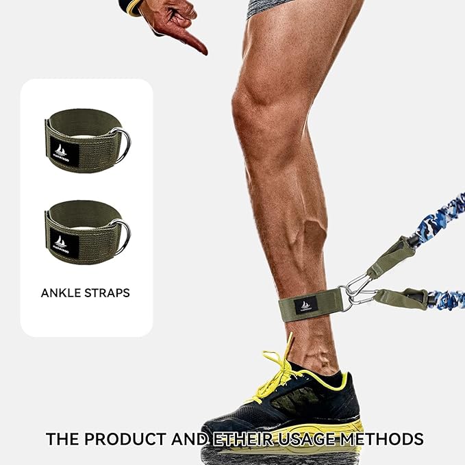 Resistance Bands, Exercise Elastic Bands Set, 40Lb To 80Lb Workout Bands with Handles Protective