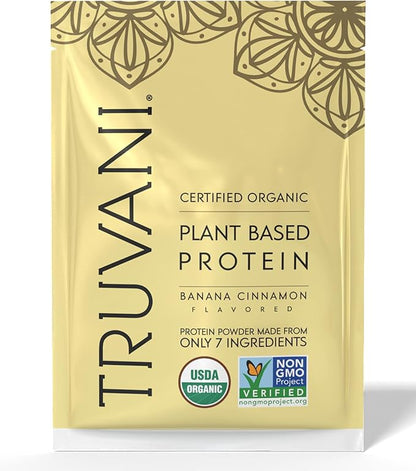 Truvani Vegan Pea Protein Powder | Banana Cinnamon | 20g Organic Plant Based Protein | 1 Serving |