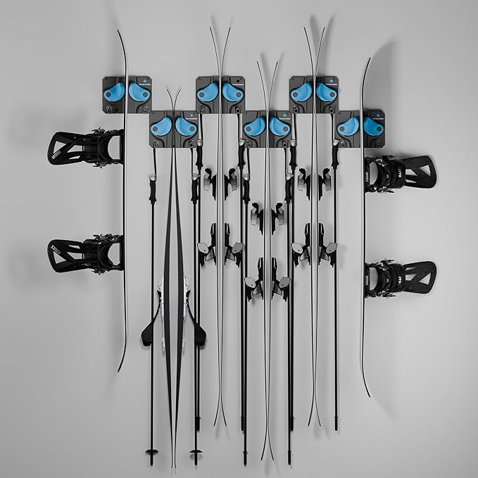 Ultimate Ski & Snowboard Wall Rack | Secure, Non-Slip Storage | Fits Any Ski/Board | Garage