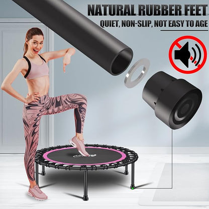 Newan 40"-48" Silent Mini Trampoline Fitness Trampoline Bungee Rebounder Jumping Cardio Trainer