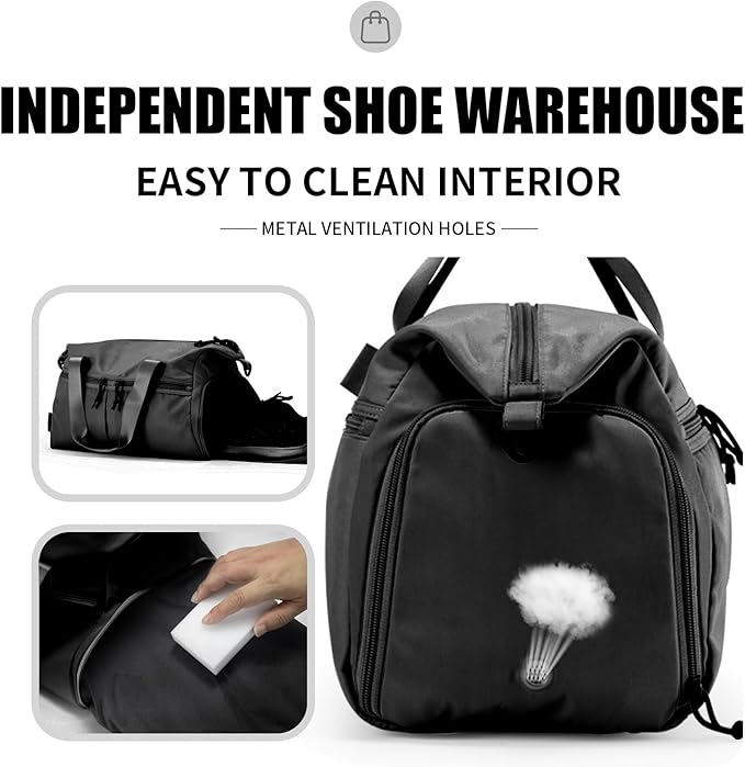 Weekender Duffel Bag with Shoe Compartment And Wet Pocket-Luggage Everyday Overnight Bag for Men