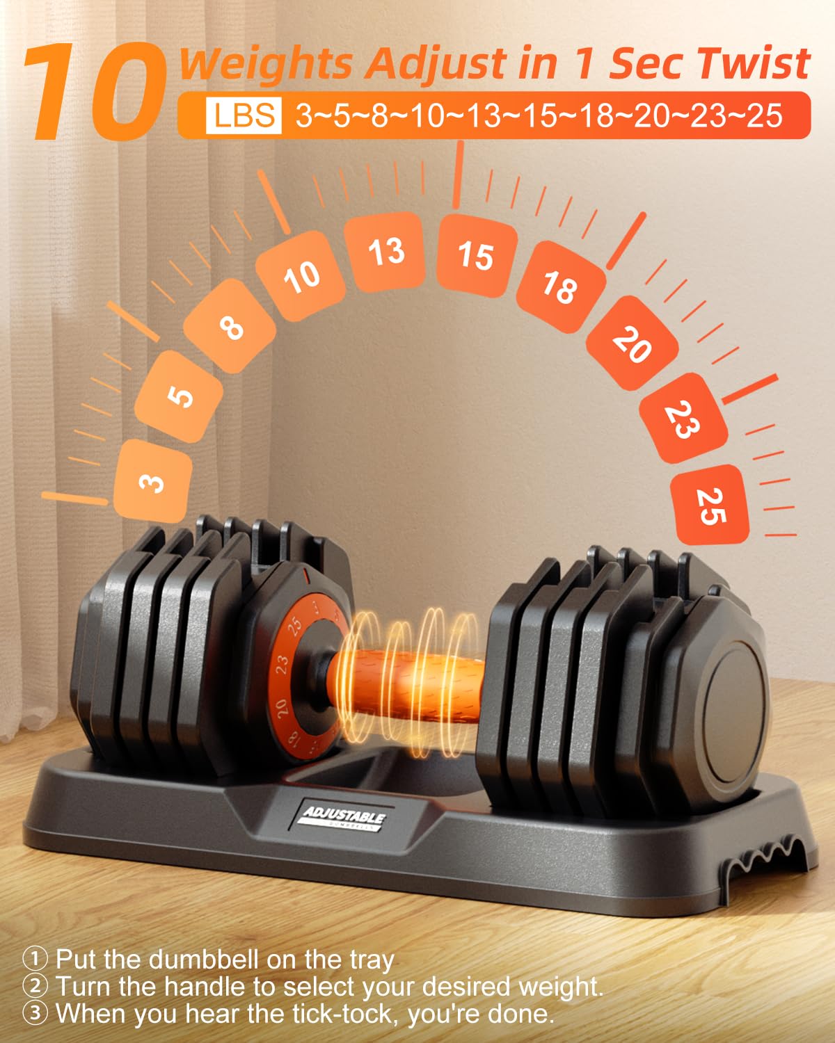 2026 Upgrade Adjustable Dumbbell Set 25lb/55lb, Small Increment in 3-6lb, 1 Hand Quick-Dial