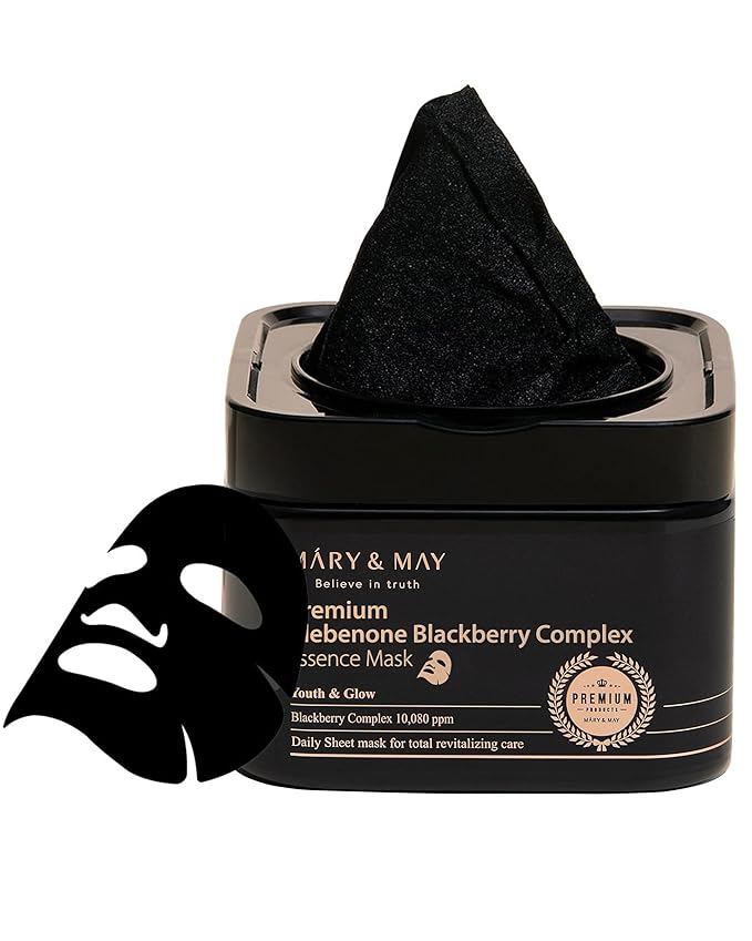 Mary&May Premium Idebenone Blackberry Complex Essence Mask - Quick Dispenser Type Anti Aging Korean