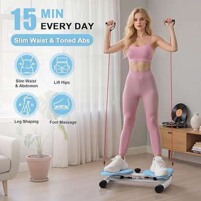 Waist Twister Machine, Ab Twister Board with Resistance Bands - 300 lbs Capacity Home Exercise