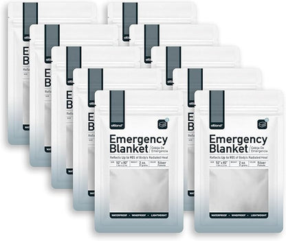 Altland 10 Pack of Emergency Blankets - Heat Reflective Blankets for Winter Survival Kits, Disaster