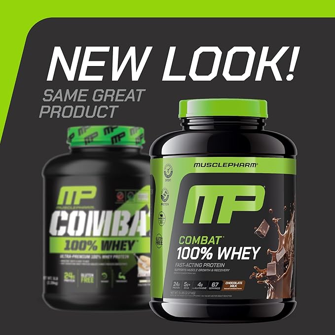 MusclePharm Combat 100% Whey Protein Powder, Chocolate Milk, Fast Recovery & Muscle Gain with Whey