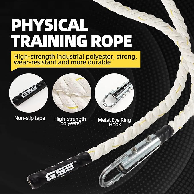 GSE Games & Sports Expert Gym Climbing Rope, Polyester Workout Rope for Indoor/Outdoor and Home