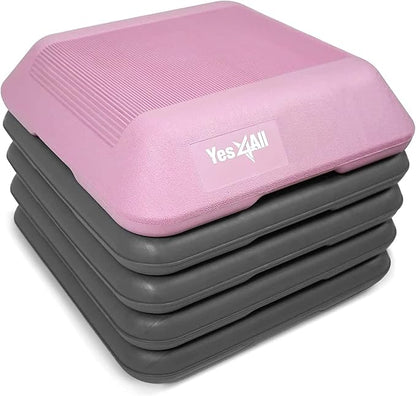 Yes4All 16"x16" Adjustable High Step Aerobic Platform with 4 Risers, Height-Adjustable