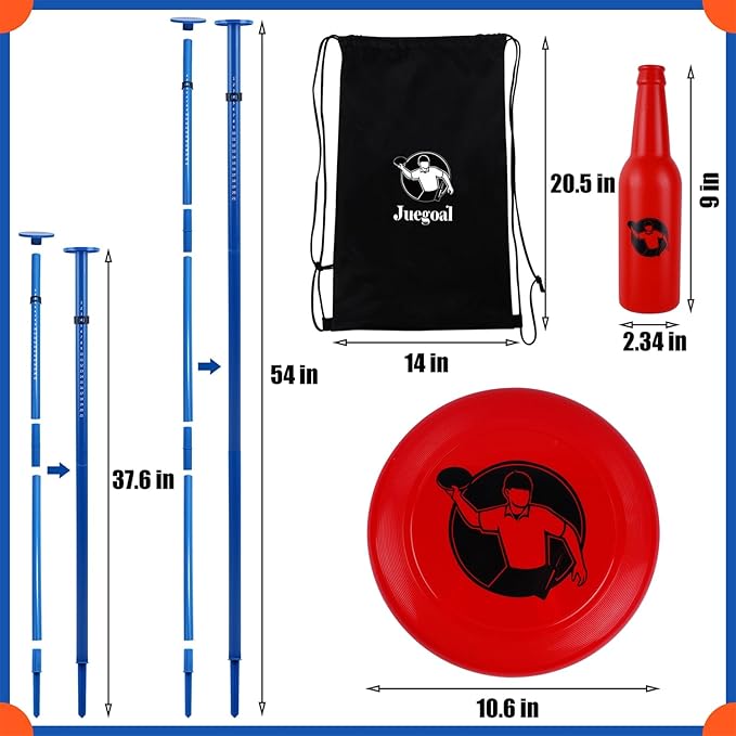Juegoal Outdoor Flying Disc Game Set, Yard Games Bottle Drop Frisbee Set, Outside Fun Disc Toss