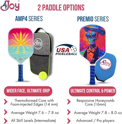 4Joy Pickleball Paddle Premio Series - Thermoformed Premium T700 Carbon Fiber Pickleball Paddless