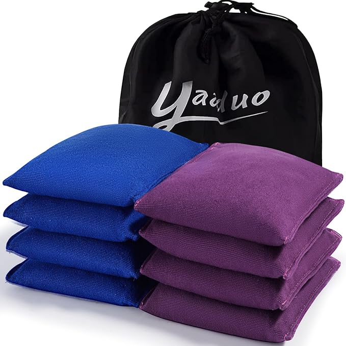 Set of 8 Regulation Cornhole Bags Double Sided, Weather Resistant Bean Bags for Cornhole Toss Game