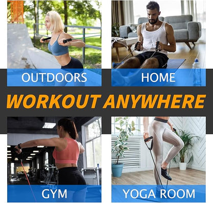 Resistance Bands with Handles for Working Out Women and Men, Exercise Bands with Door Anchor