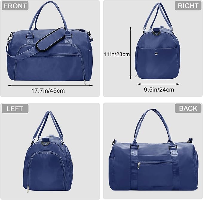 woogwin Small Gym Bag for Men & Women with Shoes & Wet Compartment Waterproof Duffle Bag for Travel