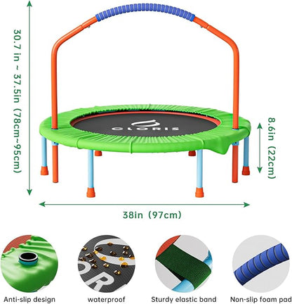 CLORIS 38in/48in Folding Trampoline - Max Load 220lbs / 450lbs Trampoline Rebounder Trampoline for