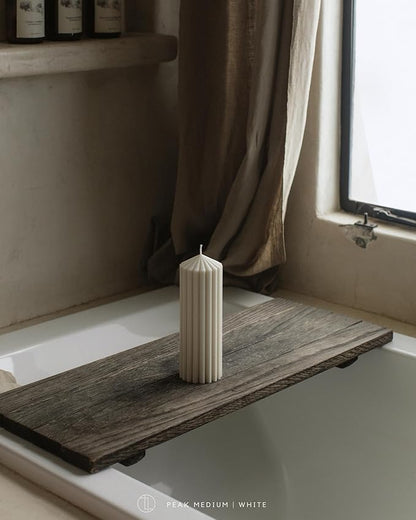 LAWA Ribbed Peak Pillar Candle - Large Beautiful Handmade Pillar Scented Soy Wax Candle Elegant