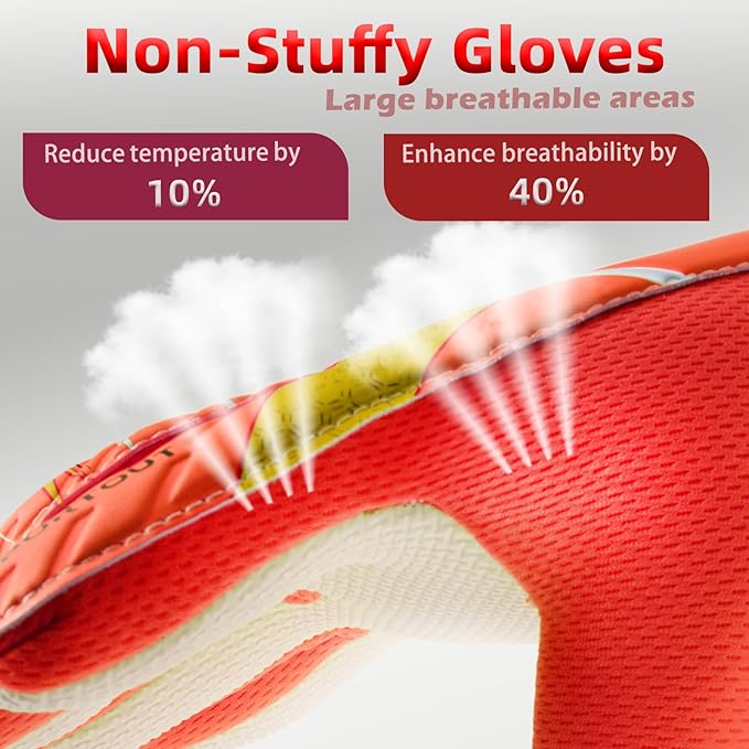 Sportout Kids Goalkeeper Gloves, Soccer Gloves with Double Wrist Protection and Non-Slip Wear