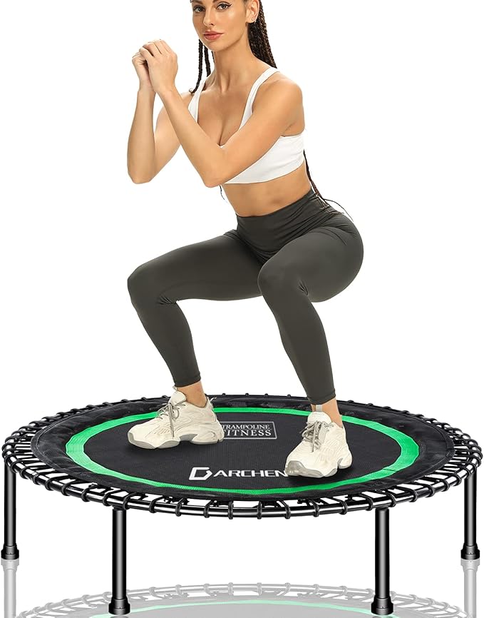 DARCHEN 450 lbs Mini Trampoline for Adults, Indoor Small Rebounder Exercise Trampoline for Workout