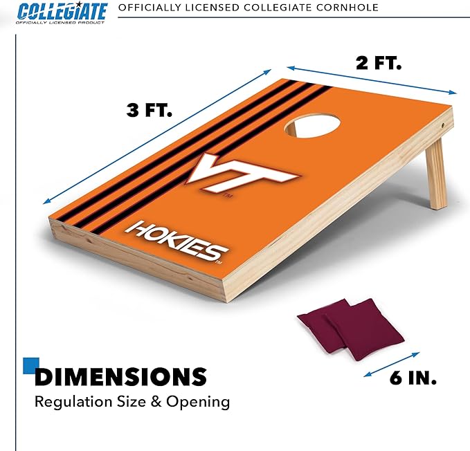 2' x 3' Solid Wood Cornhole Set with Direct Print HD Team Graphics – Great Gift for Any NCAA Fan!