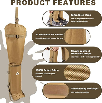 Snake Guard Chaps Waterproof Snake Chaps for Hunting Snake Bite Protection Gear Adjustable Size
