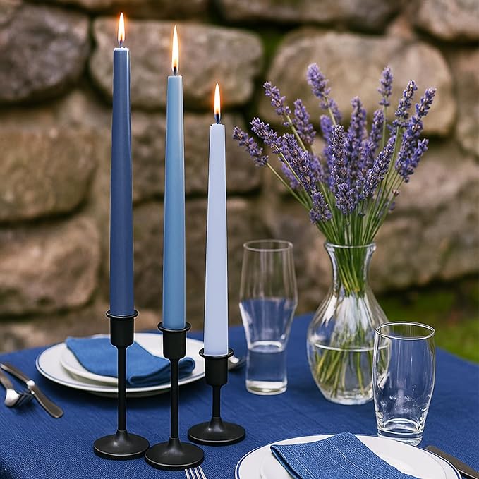 MTLEE Taper Candles 8/10/12 Multi Height Unscented Taper Candles 8 Burn Hours for Dinner Decorative