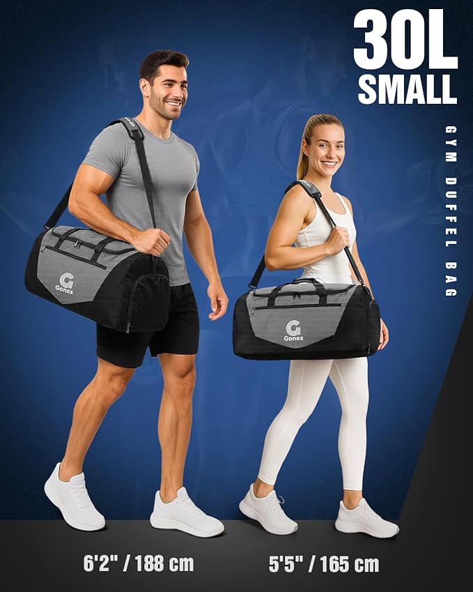 Gonex Gym Duffel Bag with Shoe Compartment Wet Pocket, Large Capacity Sports Duffle Bag for Men
