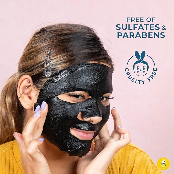 FACETORY K Beauty Face Mask Skin Care - LET'S TALK DETOX PURIFYING Sheet Mask with Charcoal &