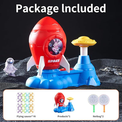 Outdoor Toys for Kids Ages 3-8: Flying Disc Rocket Launcher Toy Butterfly Chasing Games, Outside