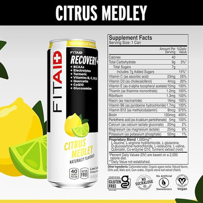 FITAID Recovery Blend, 100% Clean and Paleo Friendly, BCAAs, Glucosamine, Electrolyes, L-Glutamine
