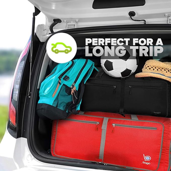 Bago Foldable Duffel Bags for Traveling Women & Men - 60L Medium Packable Duffle Bag for Travel