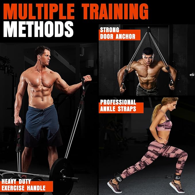 Heavy Resistance Bands for Working Out, 300LBS Exercise Bands with Handles, Workout Bands for Men