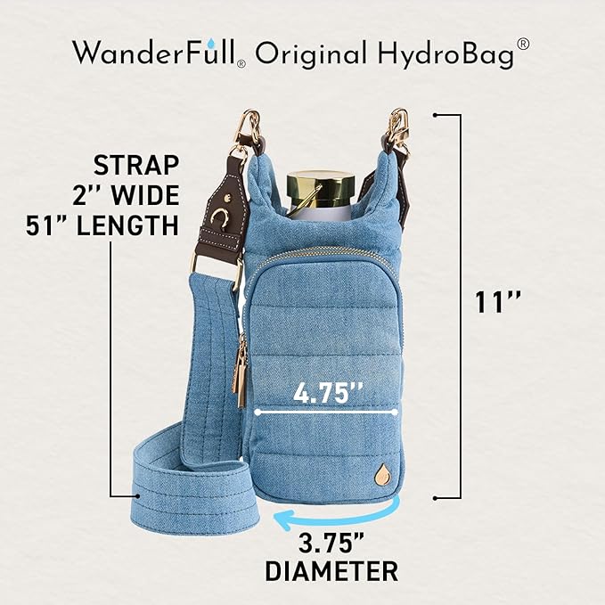 WanderFull® Original HydroBag® Collection, Water Bottle Holder w/Strap & Phone Pocket, Hands-Free