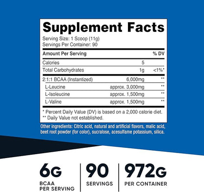 Nutricost BCAA Powder 2:1:1 (Raspberry Lemonade, 90 Servings)
