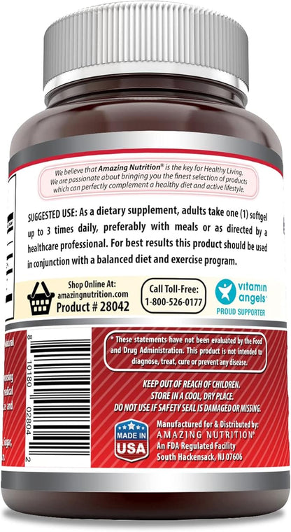 Amazing Formulas CLA (Conjugated Linoleic Acid) 1250 Mg | Softgels Supplement | Non-GMO |