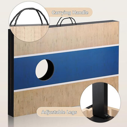 Cornhole Sets 4 x 2 ft / 3 x 2 ft with 8 Bean Bags Regulation Size, Corn Hole Games for Adults