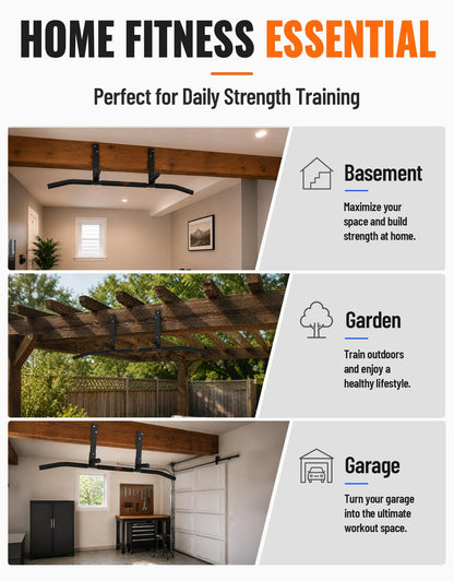 Fitarc Joist Mount Pull Up Bar, Home Gym Workout Equipment, 440lbs Max