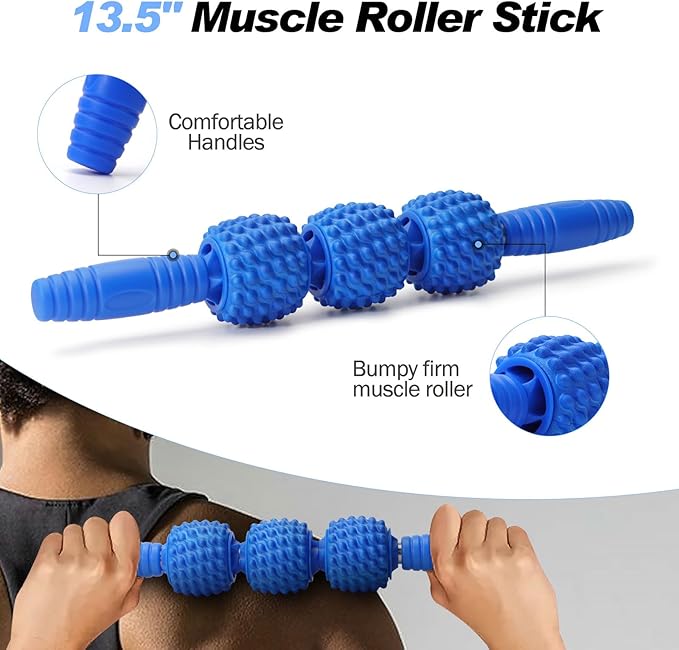 5 in 1 Foam Roller Set Trigger Point Foam Roller, Massage Roller Stick, Massage Ball, Stretching