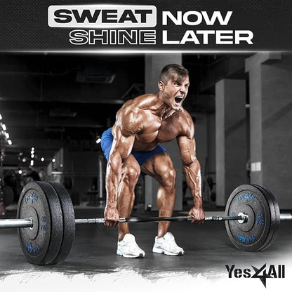 Yes4All 2" Bumper Plate, 10-190 LB Olympic Rubber Weight Plate with Steel Hub for WeightLifting