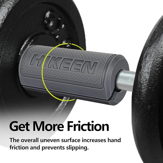 Hikeen Thick Bar Dumbbell Grips,Non Slip Hard Rubber Barbell Grips,Grips for Weight Lifting, Muscle