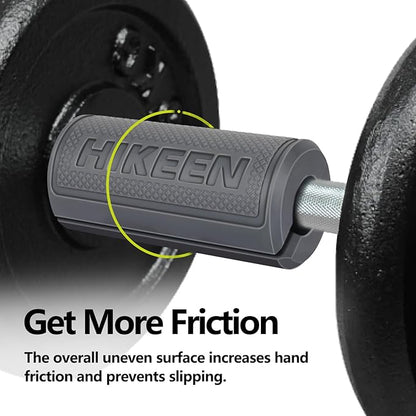 Hikeen Thick Bar Dumbbell Grips,Non Slip Hard Rubber Barbell Grips,Grips for Weight Lifting, Muscle