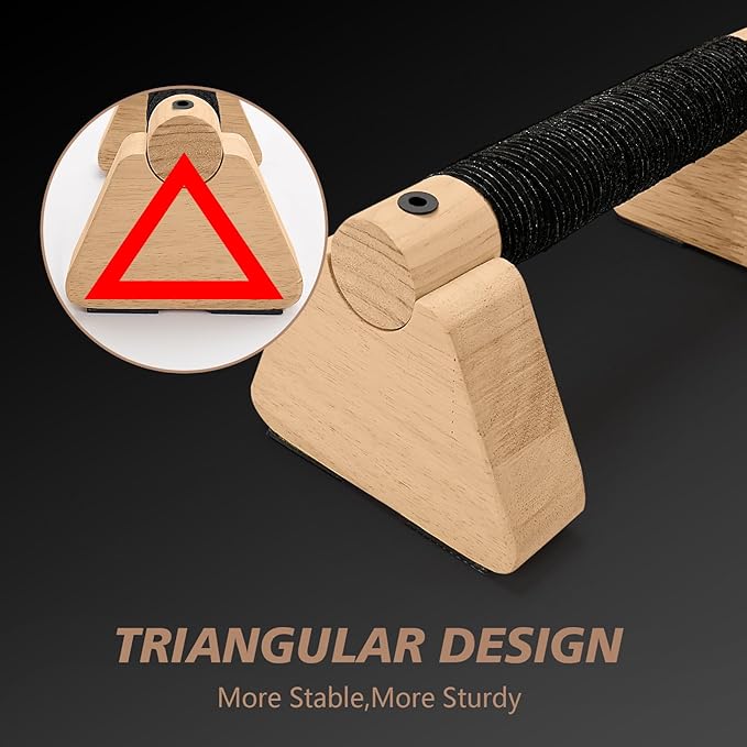 Parallettes Bars - Wooden Calisthenics Equipment for Handstand Training, Push Up Bars &