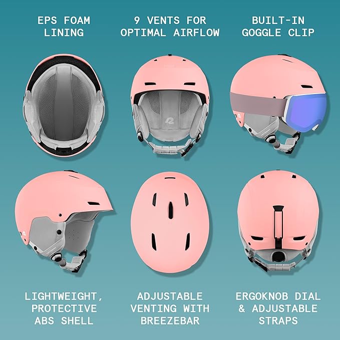 Retrospec Zephyr Ski Helmet - Snowboard Helmet for Adults & Youth - Adjustable Fit with Breathable