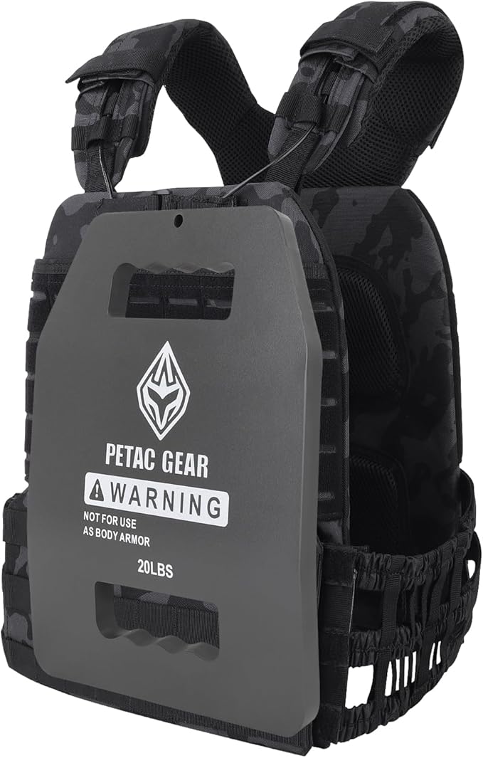 PETAC GEAR Tactical Weights Plates For Weighted Vest For Men Workout,5/10/15/20 LBS Weight Strength