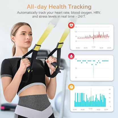 Fit Ring, Smart Health Rings for Women Men with Heart Rate,Blood Oxygen,HRV,Stress Level, Sleep